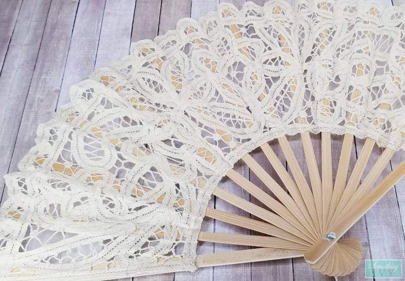 Lace fan wedding deals