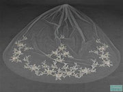 108" - Embroidered Gold & Silver Cathedral Veil Gold Applique Lace Veils-Something Ivy