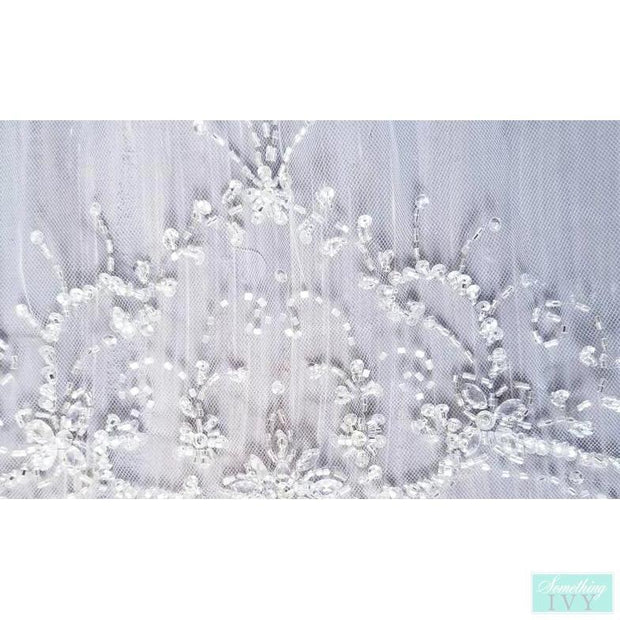 144" - Heavy Beaded Scallop Edge Cathedral Veil-Something Ivy