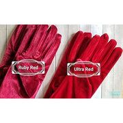 15" - Velvet Ruby Red Opera Gloves - Velvet Formal Wear Gloves - Velvet Costume Gloves - Velvet Maroon Satin Gloves-Something Ivy