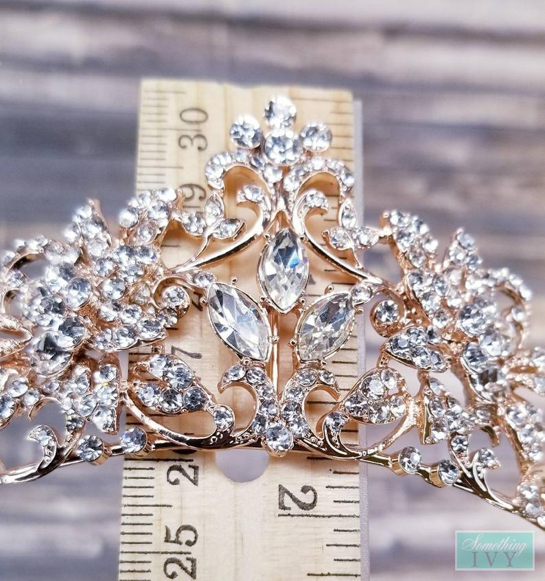 Light Rose Gold Crown - Sweet 16 Crown - Quince Crown Tiara  display picture 1
