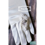 18" - Ring Finger Opening - Opera Gloves Satin - Formal Wear Gloves - Costume Gloves - Satin Gloves - Bridal Satin Gloves - Debutante-Something Ivy