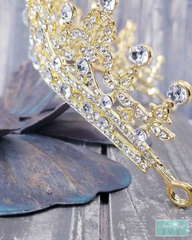 2"- Gold Tiara - Gold Headband - Gold High Tiara - Gold Tiara - Princess Gold Crown-Something Ivy