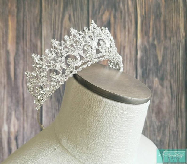 2" Princess Tiara, Silver Crystal Tiara, Silver Headband, Quince Crowns-Something Ivy