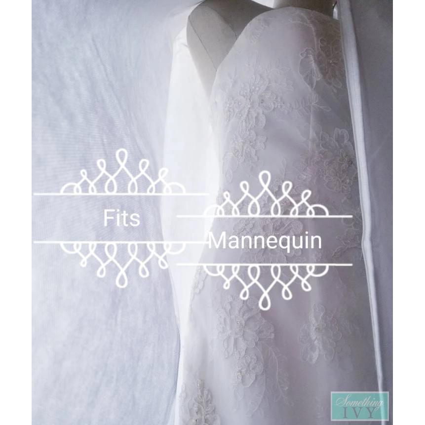 21 WIDE - XL Garment Bag - Wide Extra Large Wedding Gown Bag - White F   SHIPPING