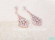 2.25" - Gold Dangle/Chandelier Earrings - Gold Chandelier Earrings - Gold Rhinestone Earrings - Gold Dangle Earring-Something Ivy