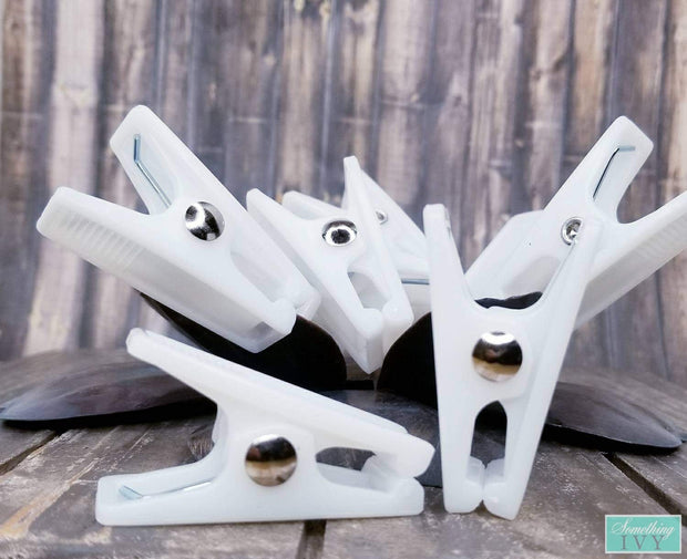 24 Pack - (2" inch )Hercules Fitting Clips White, Accessory Clips, Sash Clips, lookbook clips, Swatch clips, Seamstress Clips-Something Ivy