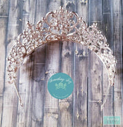 2.5" - Rose Gold Crown with Crystals - Light Rose Gold Crown - Sweet 16 Crown-Something Ivy