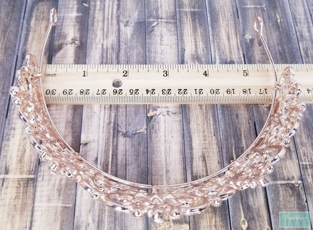 2.5" - Rose Gold Crown with Crystals - Light Rose Gold Crown - Sweet 16 Crown-Something Ivy
