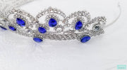 2.5" - Royal Blue and Silver Tiara Quinceanera Crown- Sapphire Blue Crown-Something Ivy