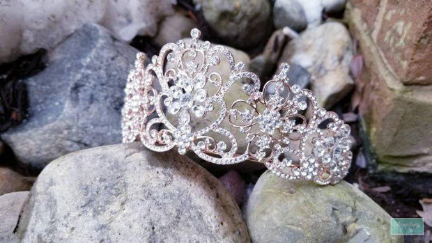 2.5" - Silver Crown with Crystals or Rose Gold Sweet 16 Crown-Something Ivy