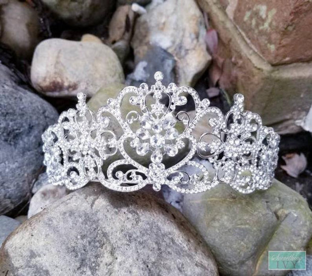 2.5" - Silver Crown with Crystals or Rose Gold Sweet 16 Crown-Something Ivy