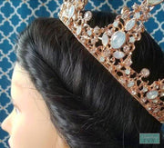 3" Opal Rose Gold Baroque Crown - Opal Crown - Opal Tiara - Rose Gold Tiara-Something Ivy