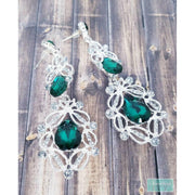 3.10" - Emerald Green Drop Earrings - Something Green Chandelier Earrings - Deep Green Chandelier Earrings-Something Ivy