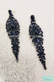 3.25" - Black Chandelier Earrings-Something Ivy
