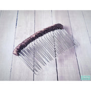 3.5" - Dark Brown Satin Wrapped Comb - Veil Combs - Drop Veil Combs - Prom Combs - Mantilla Combs-Something Ivy