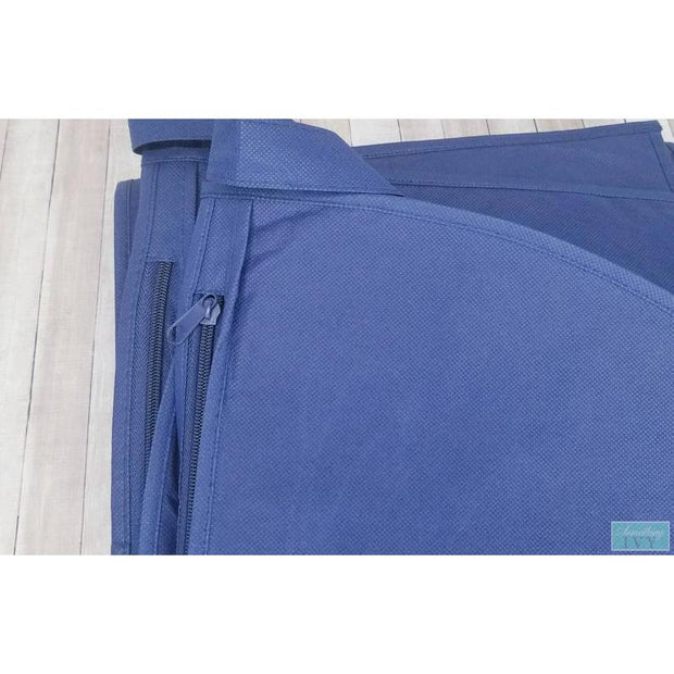 40" Navy Tuxedo Fabric Garment Bag - Flower Girl Dress Bag - Garment Bags - Blue Garment Bags-Something Ivy