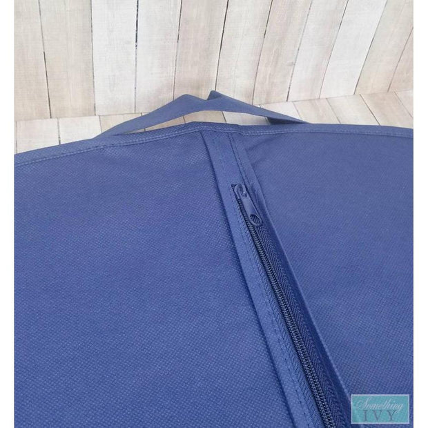 40" Navy Tuxedo Fabric Garment Bag - Flower Girl Dress Bag - Garment Bags - Blue Garment Bags-Something Ivy