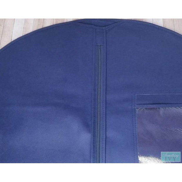 48"- Navy Tuxedo Fabric Garment Bag - Flower Girl Dress Bag - Garment Bags - Blue Garment Bags - Wedding Veil Garment Bags-Something Ivy