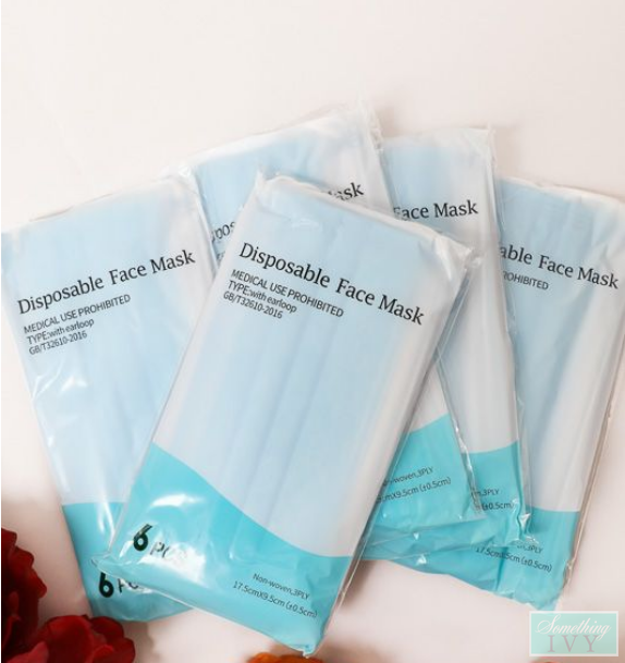 60 Pack - Face Mask - 10 Packs of 6 Piece Sets - Disposable Earloop Face Mask - 3 Layers Filter Material-Something Ivy