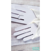 6.5" - Fingerless Lace Gloves - Ivory Gloves Satin - Formal Wear Gloves-Something Ivy