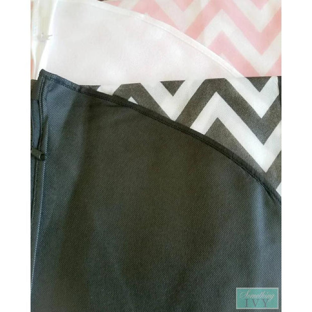 72" - Pink & White Herringbone Print Fabric Garment Bag-Something Ivy
