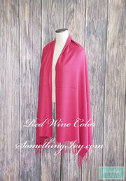 72"L- Hot Pink Cashmere Feel - Plush Soft Hot Pink Scarf - Pink Wrap - Cover Ups - Fuschia Shawls-Something Ivy