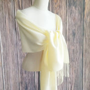 72"L- Plush Soft Buttercup Pashmina - Wrap - Pashmina - Cover Ups - Light Yellow Shawl - Bridesmaids Shawls - Canary Color-Something Ivy