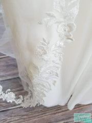 Baroque Cathedral Lace Veil with Sequin, Rhinestones Beads - Baroque Center Design Style-Something Ivy