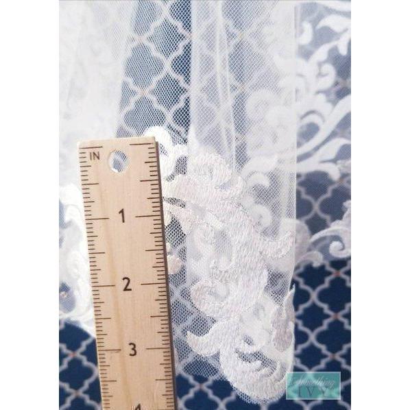 Baroque Lace Fingertip Wedding Veil with a Rolled Edge-Something Ivy