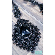 Black Drop Dangle Earrings - Black Chandelier Earrings - Black Rhinestone Earrings-Something Ivy