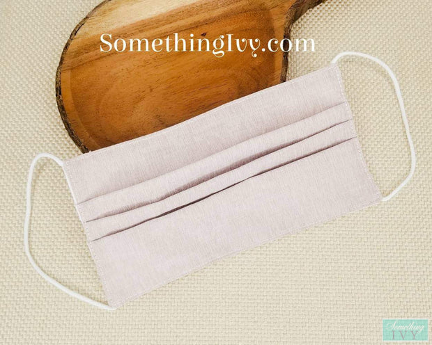 Blush Lightweight Pleated Mask 2 Layer Cotton Blend Face Mask Stretchy Ear Loops - 2 ear loops (no filter) -Reusable Dust Mask-Something Ivy