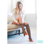 Brooke Knee High Peep Toe Socks-Something Ivy