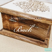 Carved Wood Elephant Box - Elephant Gift Box - Elephant Wood Box-Something Ivy