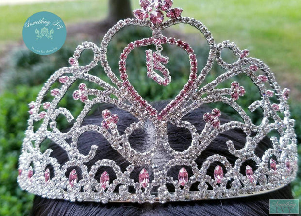 Choose Colors - 3.5" Sweet 15/16 Quince Crown- Sweet 16 Silver Pageant Crown-Something Ivy