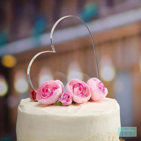 Clear Acrylic Heart Cake Topper: 7.5 inches – Something Ivy