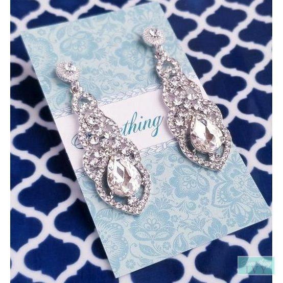 Crystal Drop Earrings - Wedding Earrings - Drop Earrings-Something Ivy
