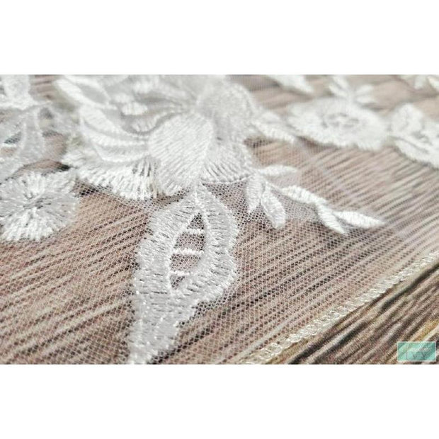 Fast Ship - 108" - 3D Flowers - Unbeaded Cathedral Wedding Veil - Long Lace Veils-Something Ivy