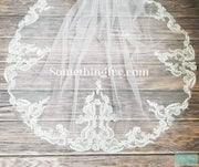 Fast Ship - 120" Cathedral Barqoue and Swiss Dot Lace with Clear Sequins and Light Crystals-Something Ivy