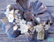 Frosted Flower Gold Crystal Comb-Something Ivy