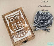 Gift Set - Metal Owl Cone Burner - Metal Own Incense Burner - Owl Coasters - Owl Jewelry Tray - Owl Keepsake - Owl Novelty and Owls Gifts-Something Ivy