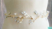 Hair Opal Garland with Hand Set Opal Blue Petals-Something Ivy