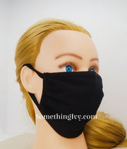 2 Layer Cotton Face Mask - Cotton and Spandex Blend - 2 ear loops (no filter) - Washable Face Mask - Reusable Dust Mask - Free Carrying Bag