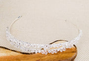 Double Row Beaded Silver Headband, Wedding Headband, Formal Headbands