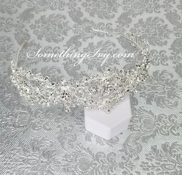 Luxury Silver Wedding Crown - Bridal Crown - Debutante Crown -  Gatsby Crown