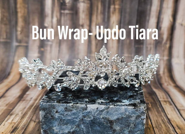Fast Ship - Bun Wrap,Updo Tiara, High Bun Tiara, Updo Hair Accessories, Small Crown