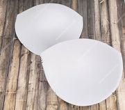 Size D or DD - Molded White Sew In Bra Cups - Foam Bra Cups - White Cups - Sew In Bra Cups (Molded Style with Pre-made Slits for sewing in)