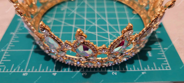 Fast Ship - 2" Opal Rose Gold Baroque Crown 360 Circle Tiara - Opal Crown  A/B Stones - Opal Tiara - Rose Gold Tiara - Bun Wrap