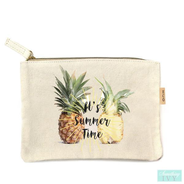 Its Summer Time Canvas Zippered Cotton Bag-Something Ivy