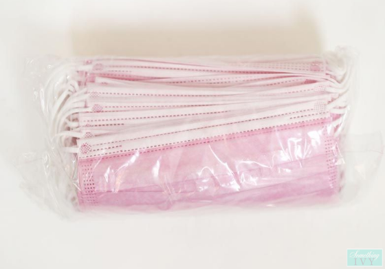 Kid's Size Pink Disposable Face Mask - 50 Disposable Earloop Face Mask - 3 Layers Filter Material-Something Ivy